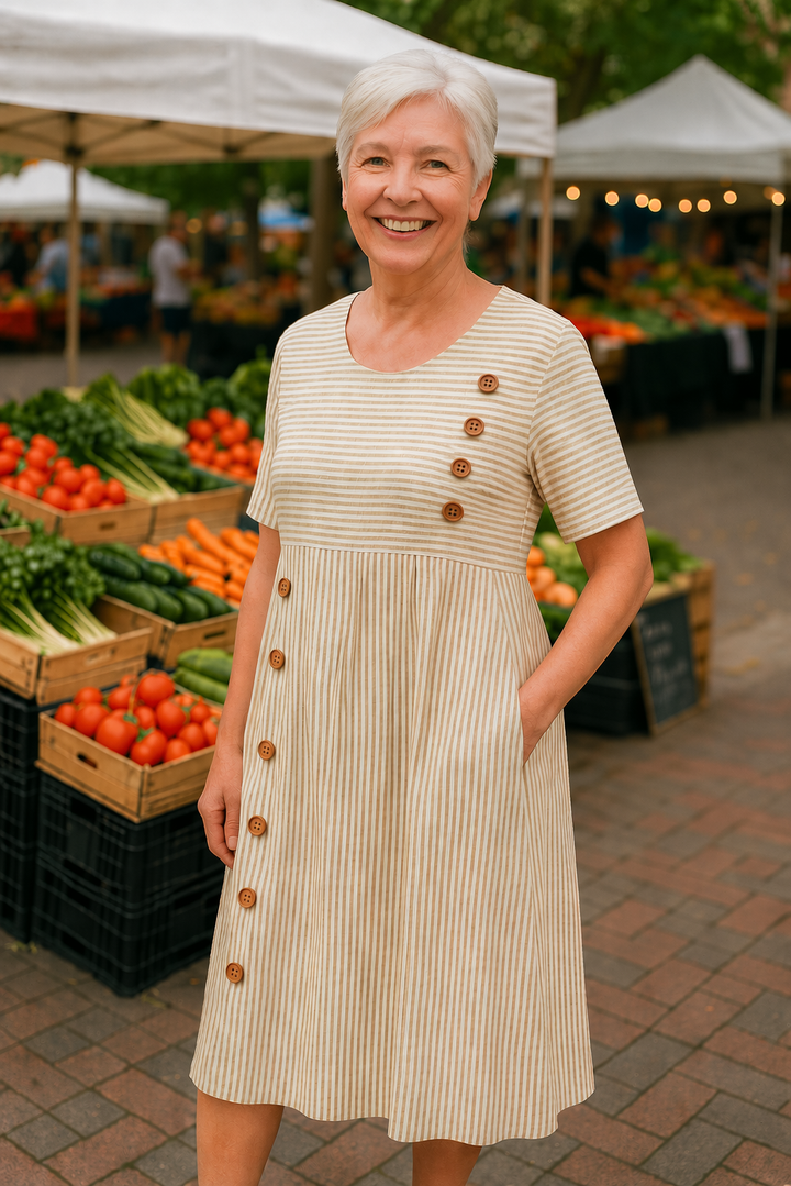 Brienne | Striped Midi Dress