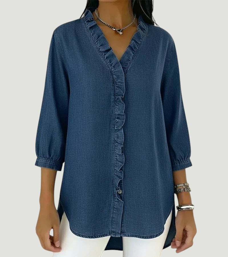 Abigail™ Elegant Denim Blouse
