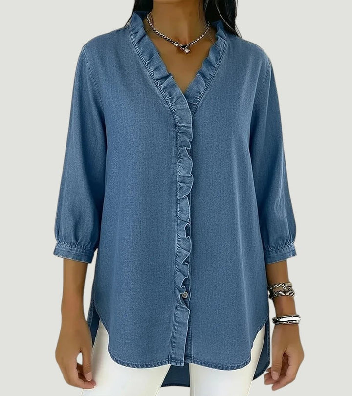 Abigail™ Elegant Denim Blouse
