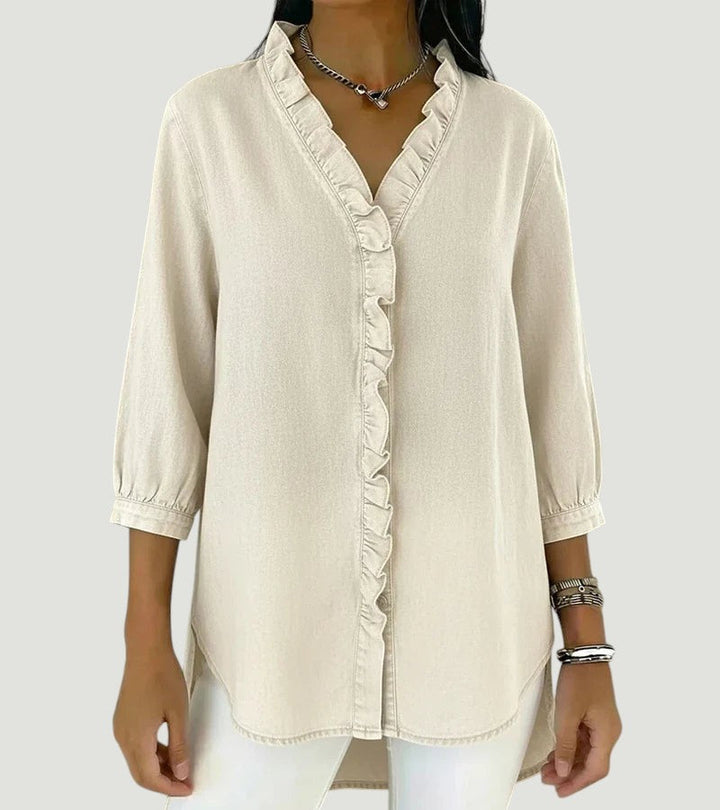 Abigail™ Elegant Denim Blouse