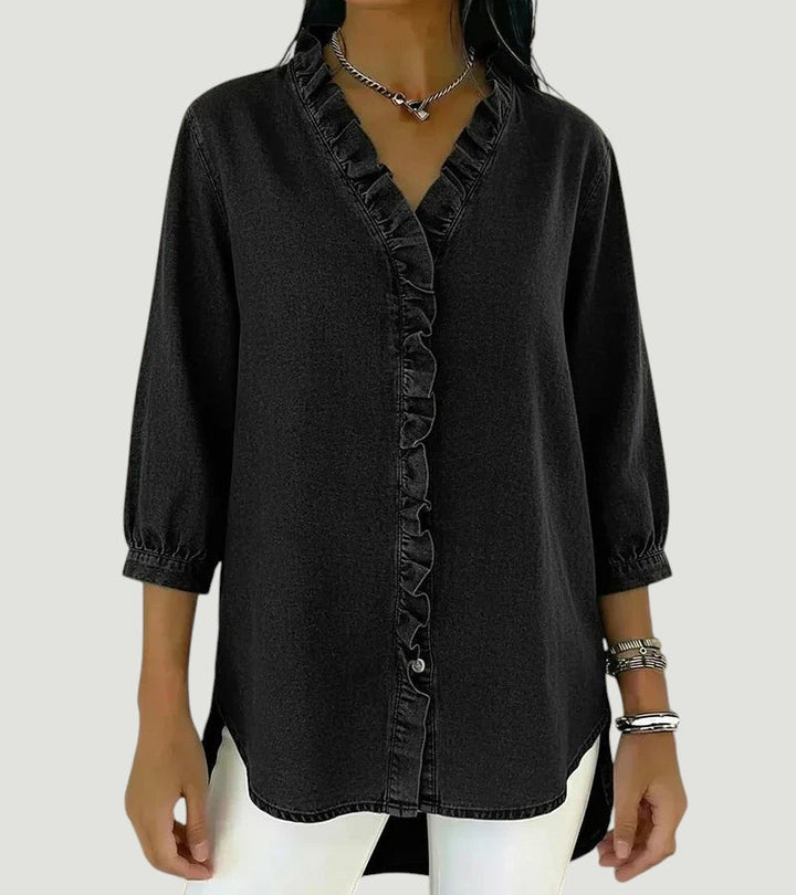 Abigail™ Elegant Denim Blouse