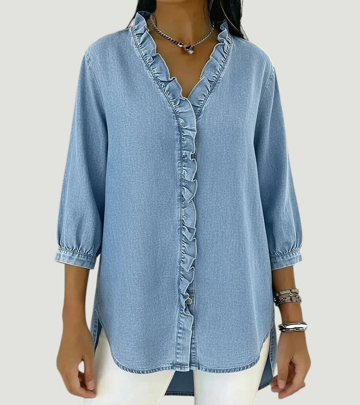 Abigail™ Elegant Denim Blouse