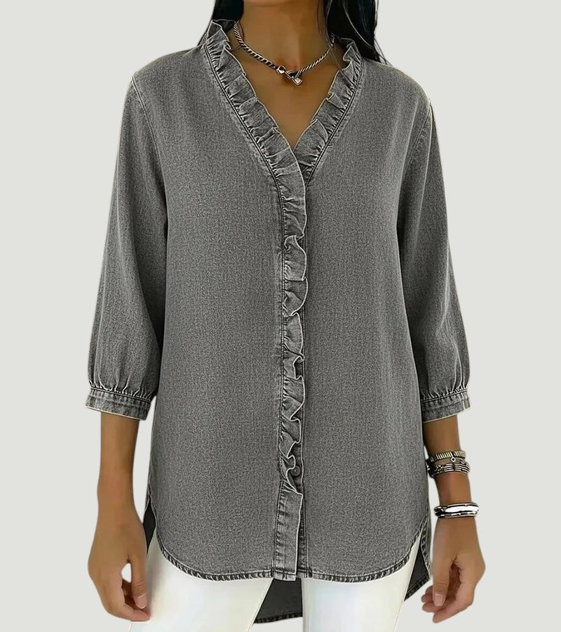 Abigail™ Elegant Denim Blouse
