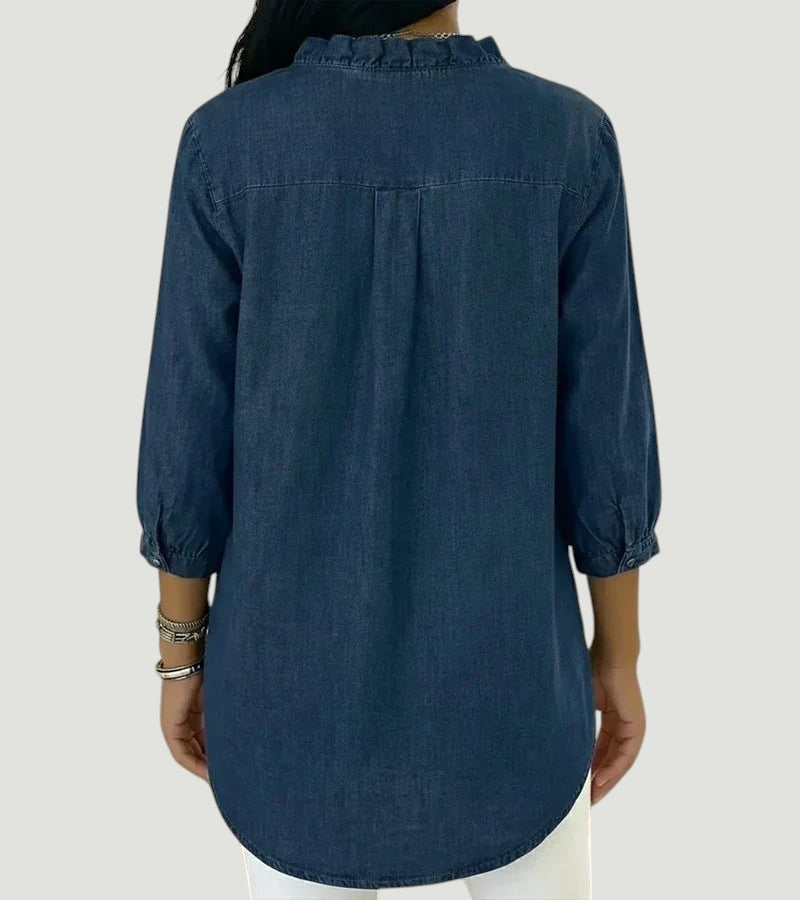 Abigail™ Elegant Denim Blouse