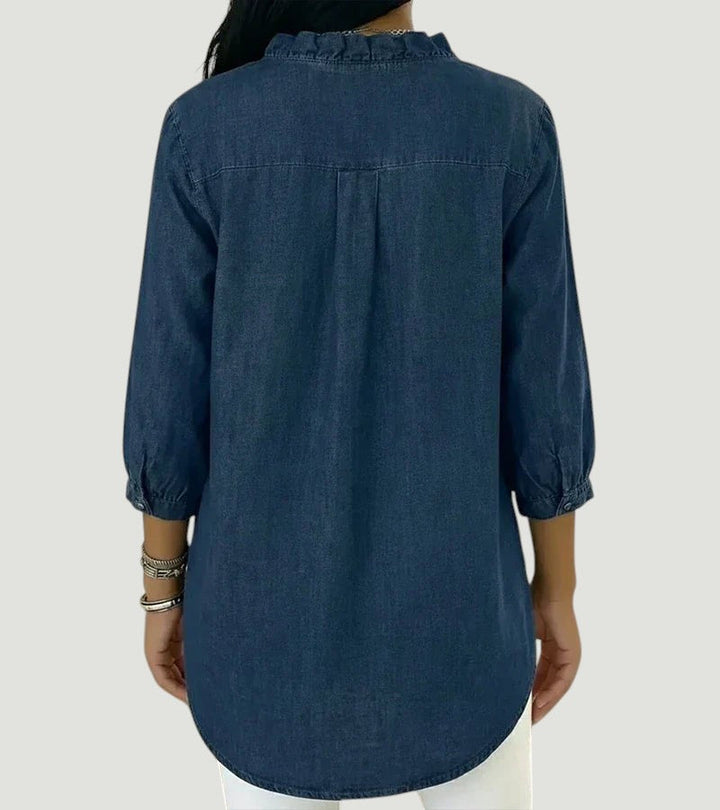 Abigail™ Elegant Denim Blouse