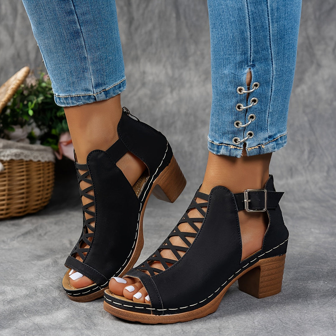 NESSA | LATTICE-HEEL SANDALS